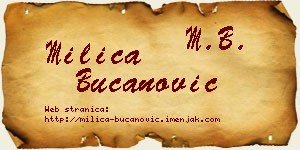 Milica Bučanović vizit kartica